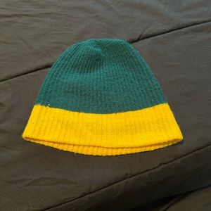 Knit Beanie Green & Yellow